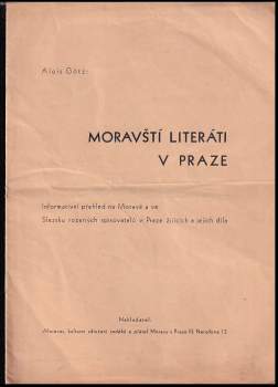 Moravští literáti v Praze