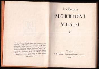 Jan Pakosta: Morbidní mládí