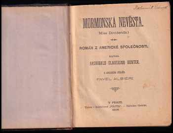 Archibald Clevering Gunter: Mormonská nevěsta - román z americké společnosti
