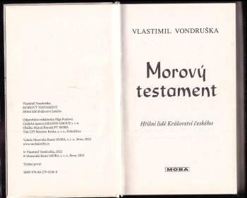 Vlastimil Vondruška: Morový testament