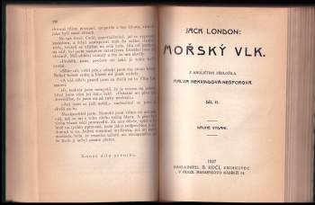 Jack London: Mořský vlk - díl I a II + Syn vlkův - SVÁZÁNO DO JEDNOHO SVAZKU