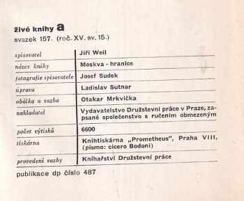 Jiří Weil: Moskva-hranice
