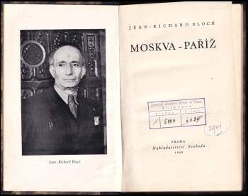 Jean Richard Bloch: Moskva-Paříž