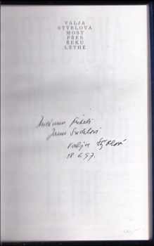 Valja Stýblová: Most přes řeku Léthé