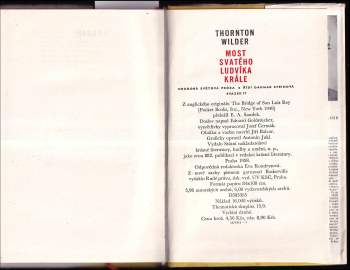 Thornton Wilder: Most svatého Ludvíka krále