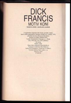 Dick Francis: Motiv koní