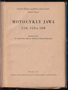 Adolf Tůma: Motocykly Jawa 250, 350 a 500