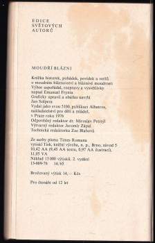 Emanuel Frynta: Moudří blázni