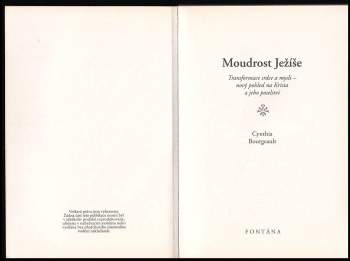 Cynthia Bourgeault: Moudrost Ježíše