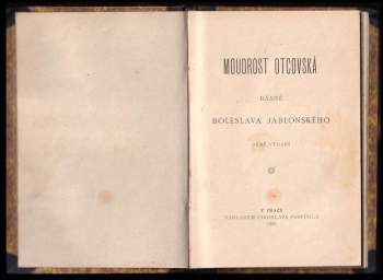 Boleslav Jablonský: Moudrost otcovská