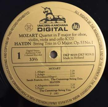 Cummings String Trio: Mozart Haydn Krommer Boccherini