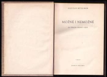 Gustav Büscher: Možné i nemožné ze všech oborů vědy