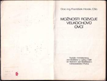 František Horák: Možnosti rozvoje velkochovů ovcí
