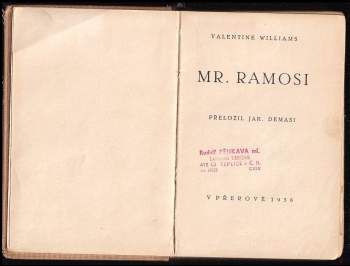 Valentine Williams: Mr. Ramosi