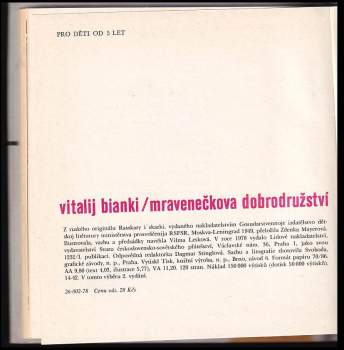 Vitalij Valentinovič Bianki: Mravenečkova dobrodružství