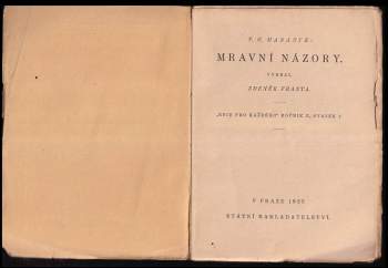 Tomáš Garrigue Masaryk: Mravní názory
