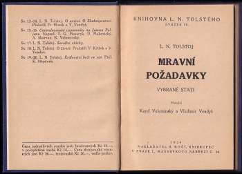 Lev Nikolajevič Tolstoj: Mravní požadavky