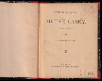 Federico De Roberto: Mrtvé lásky