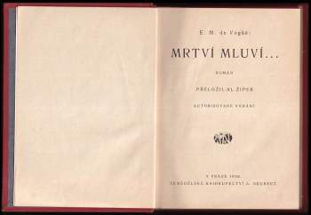 Eugène-Melchior Vogüé: Mrtví mluví--