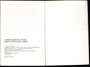 James Hadley Chase: Mrtví zůstanou němí