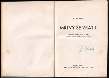 R Blank: Mrtvý se vrátil