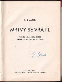 R Blank: Mrtvý se vrátil