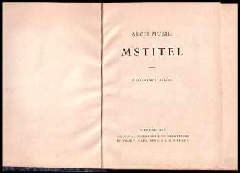 Alois Musil: Mstitel