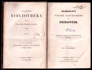 František Ladislav Čelakovský: Mudrosloví národu slovanského ve příslovích