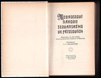 František Ladislav Čelakovský: Mudrosloví národu slovanského ve příslovích