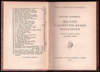 Giacomo Casanova: Můj útěk z olověných komor benátských