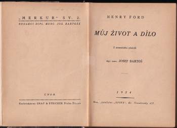 Henry Ford: Můj život a dílo