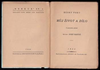 Henry Ford: Můj život a dílo