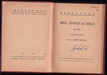 Henry Ford: Můj život a dílo: Díl 1-3