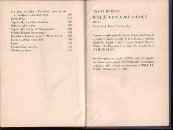 Frank Harris: Můj život a mé lásky
