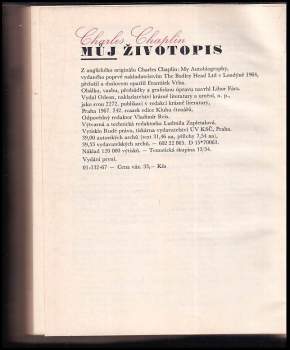Charlie Chaplin: Můj životopis