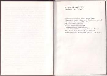 Vladimír Páral: Muka obraznosti