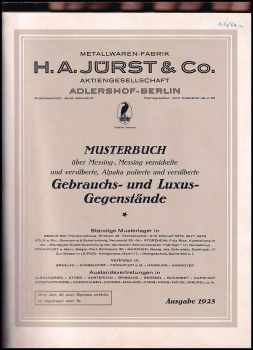 Musterbuch über Messing-, Messing vernickelte und versilberte, Alpaka polierte und versilberte Gebrauchs- und Luxus- Gegenstände
