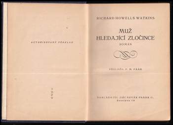 Richard Howells Watkins: Muž hledající zločince