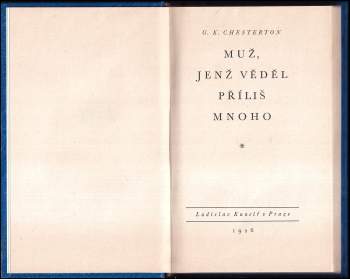 G. K Chesterton: Muž, jenž věděl příliš mnoho