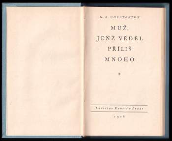 G. K Chesterton: Muž, jenž věděl příliš mnoho