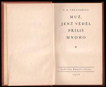 G. K Chesterton: Muž, jenž věděl příliš mnoho