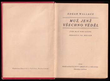 Edgar Wallace: Muž, jenž všechno věděl