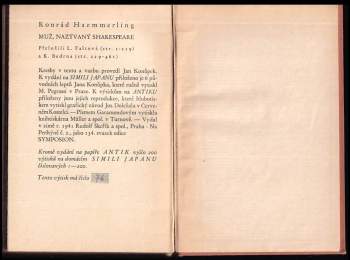 Konrad Haemmerling: Muž, nazývaný Shakespeare