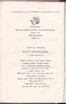 Achille Gregor: Muž v podnájmu