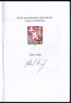 Karel Černý: Muži Masarykovy republiky a kraj Vysočina 1918-1938