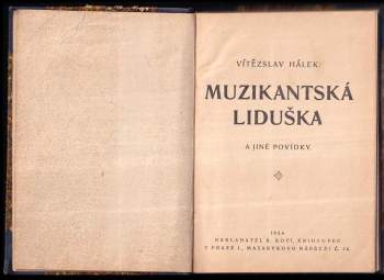 Vítězslav Hálek: Muzikantská Liduška a jiné povídky