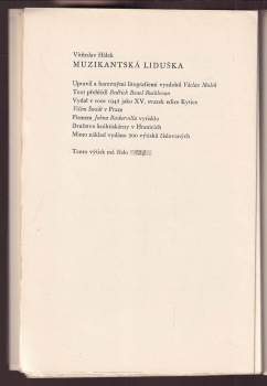 Vítězslav Hálek: Muzikantská Liduška