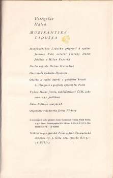 Vítězslav Hálek: Muzikantská Liduška