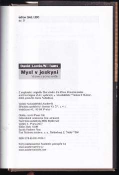 J. David Lewis-Williams: Mysl v jeskyni