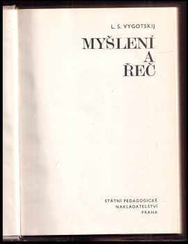 Lev Semenovič Vygotskij: Myšlení a řeč